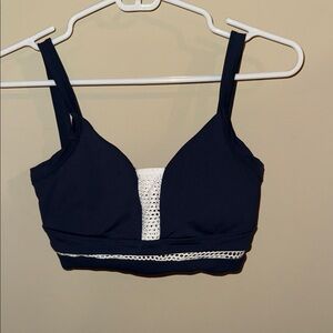 Navy and White Sports Bra